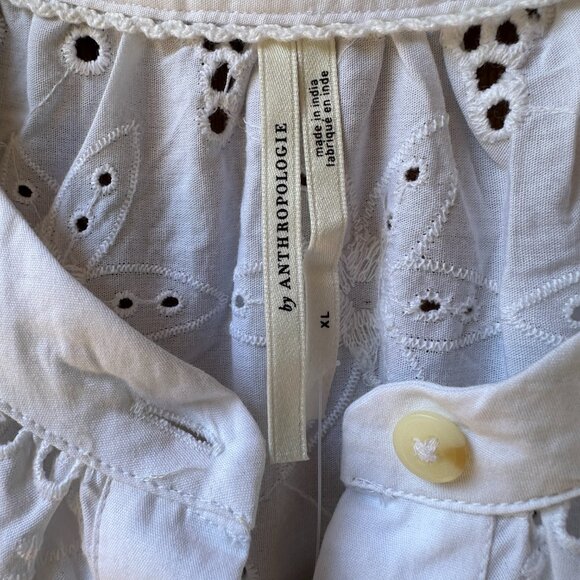 NWT Anthropologie Tallulah White Eyelet Button Front Dress in Women's X-Large - Picture 3 of 15